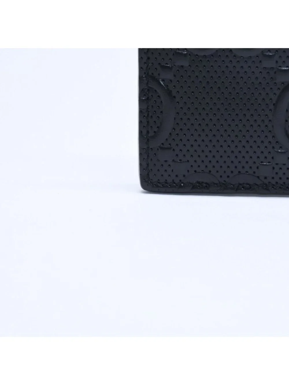 Gucci Card Case Business GG Embossed Leather Black